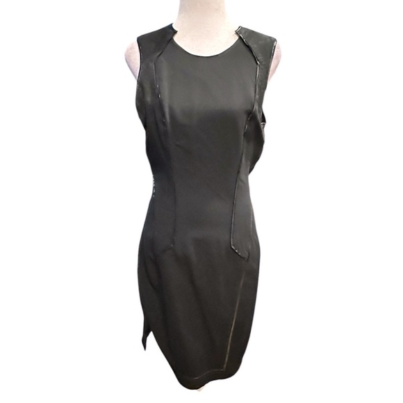 Helmut Lang wool viscose suiting Chic Black Sleeveless Dress size 10